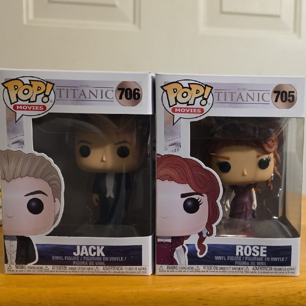 Funko Pop Titanic Jack and Rose Figures - Black and Purple